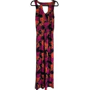 Banana Republic Rayon/Spandex Maxi Dress Multicolored Tropical XS